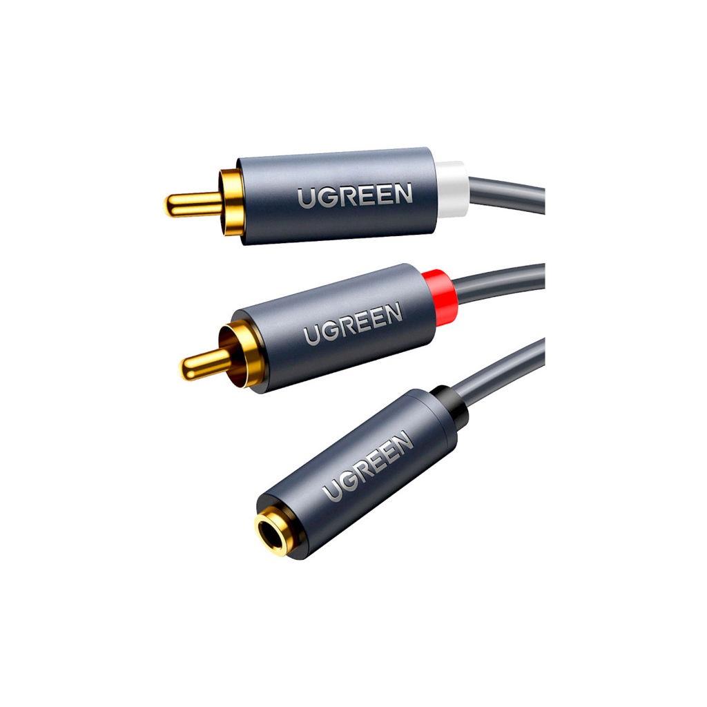 Кабель мультимедійний 3.5mm F to 2xRCA M 1.0m Black Ugreen (10588) - изображение 1