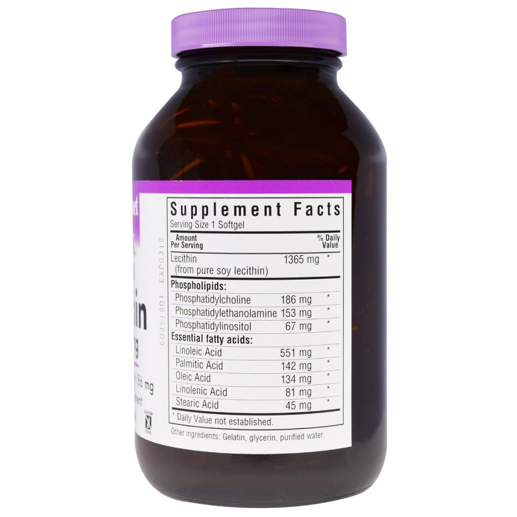 Амінокислота Bluebonnet Nutrition Натуральний Лецитин 1365мг, 180 желатинових капсул (BLB-00926) - зображення 2