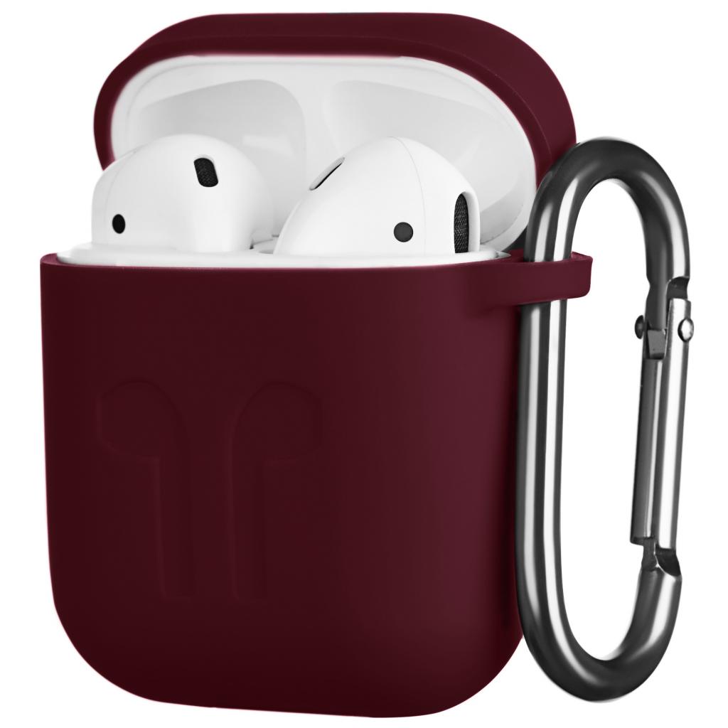 Чохол для навушників 2E для Apple AirPods Pure Color Silicone Imprint 1.5 мм Marsala (2E-AIR-PODS-IBSI-1.5-M) - изображение 2