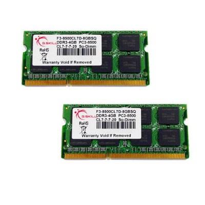 Модуль пам'яті для ноутбука SoDIMM DDR3 8GB (2x4GB) 1066 MHz G.Skill (F3-8500CL7D-8GBSQ) - зображення 1