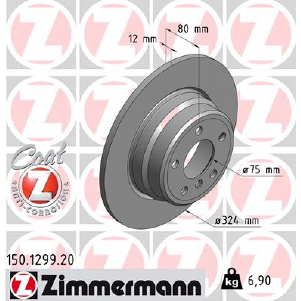 Гальмівний диск ZIMMERMANN 150.1299.20 - зображення 1