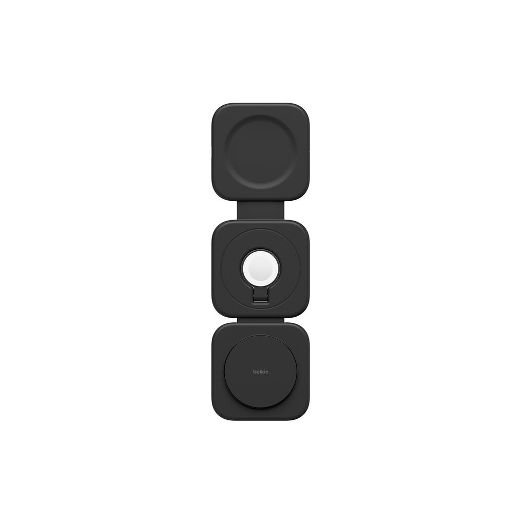 Зарядний пристрій Belkin 3in1 Travel Pad Wireless Qi2 15W Black (WIZ024HQBK) - зображення 4