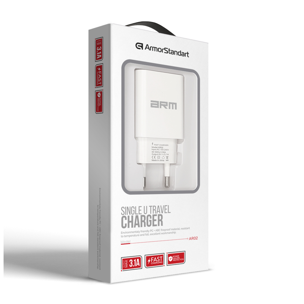 Зарядний пристрій Armorstandart AR02 Basic USB 3.1A White (ARM59714) - зображення 7