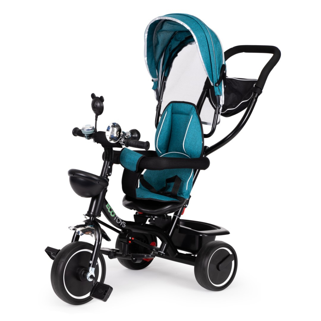 Дитячий велосипед Ecotoys Comfort З поворотним сидінням Green Blue (JM-066-9 GREEN/BLUE) - зображення 2