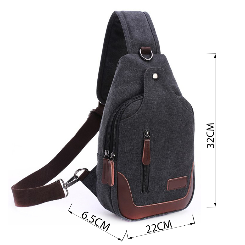 Сумка Vintage Через плече текстильна Чорна (20077) - зображення 4