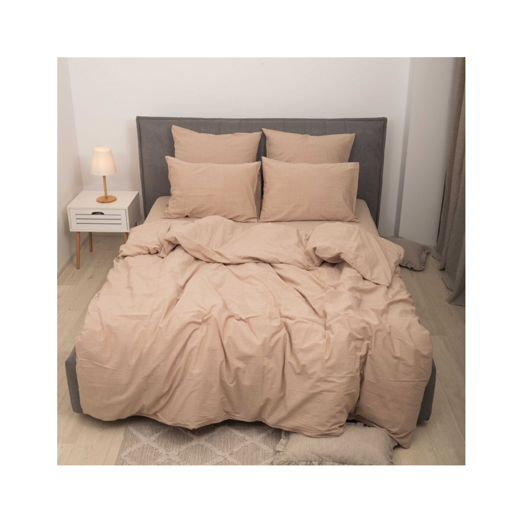 Постільна білизна MirSon Cream beige Варена бавовна 200х220 (2200007885329) - зображення 1