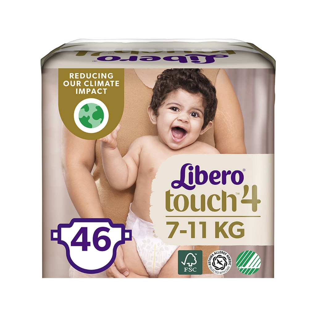 Підгузки Libero Touch 4 7-11 кг 46 шт. (7322541070919) - зображення 1