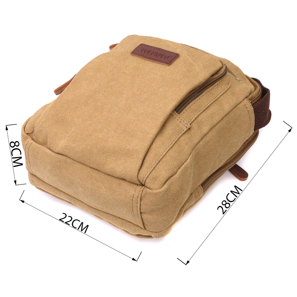 Сумка Vintage Вертикальна з текстилю Пісочна (22239) - зображення 3