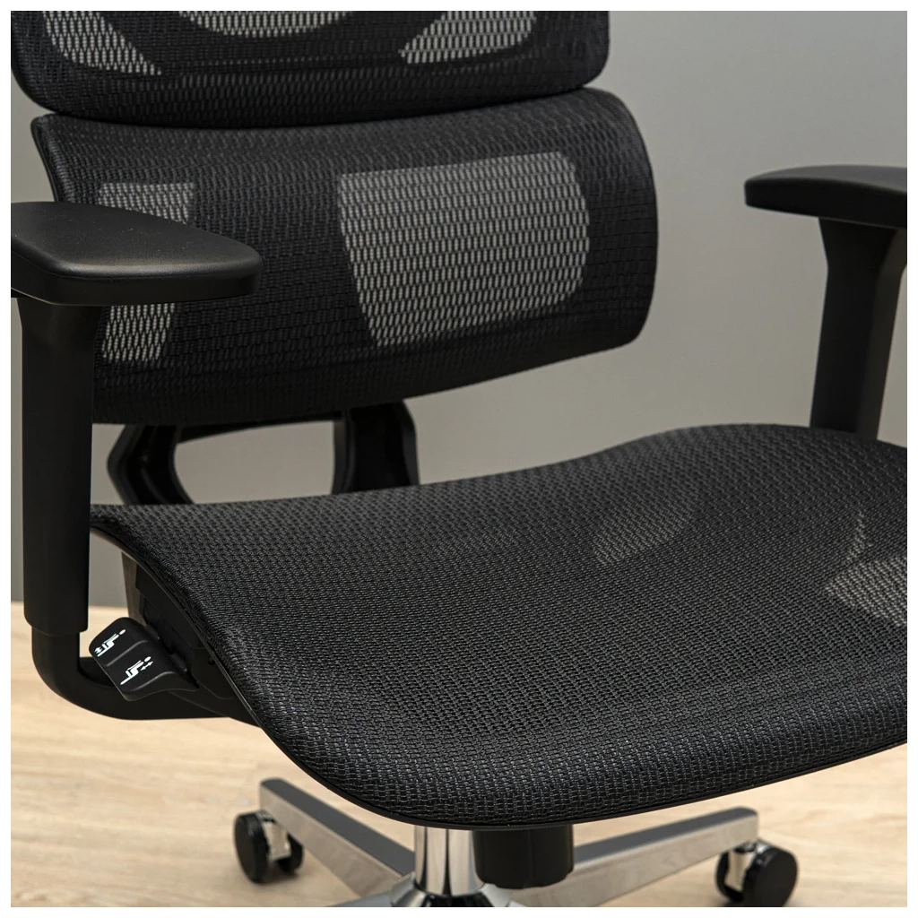 Офісне крісло Richman Ерговік Хром Synchro Сітка Чорне (R00000052545) - зображення 8