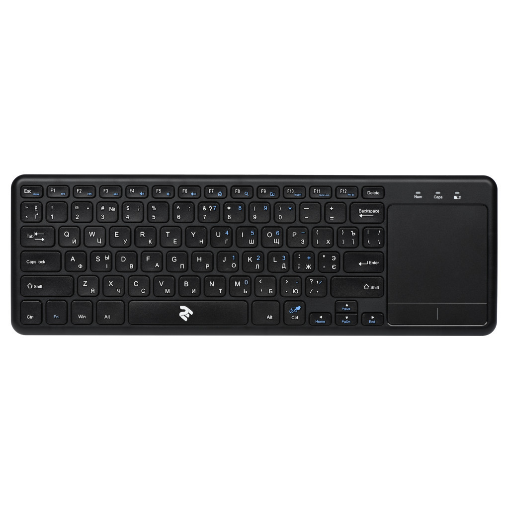 Клавіатура 2E KT100 Touch Wireless Black (2E-KT100WB) - зображення 1