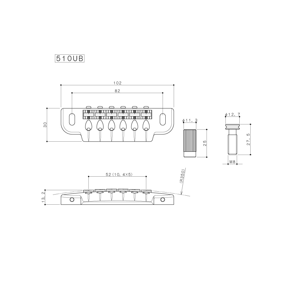 Бридж для гітари Gotoh 510UB GG - зображення 2