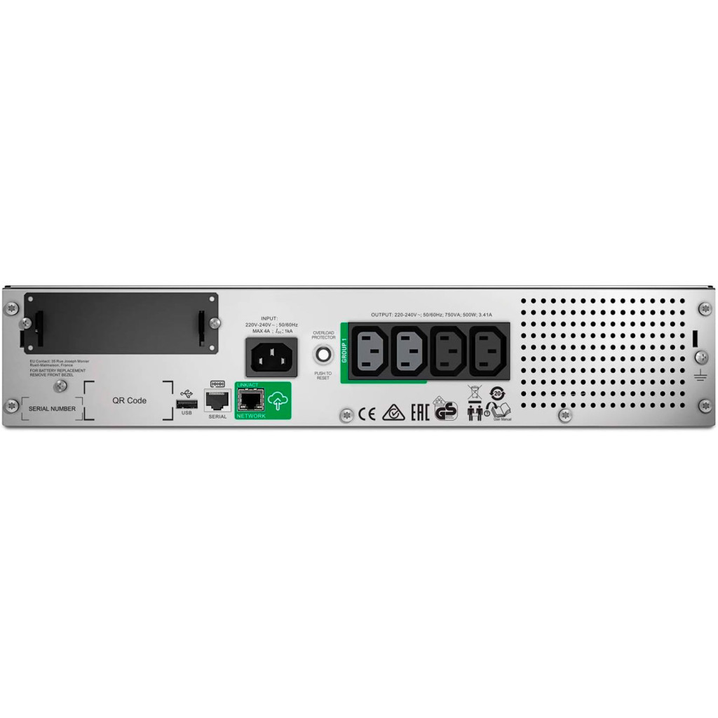 Пристрій безперебійного живлення APC Smart-UPS RM 750VA 2U LCD with SmartConnect (SMT750RMI2UC) - зображення 2