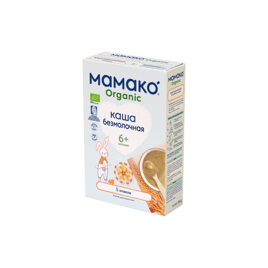 Дитяча каша MAMAKO Organic 5 злаків 200 г (8437022039312) - изображение 1