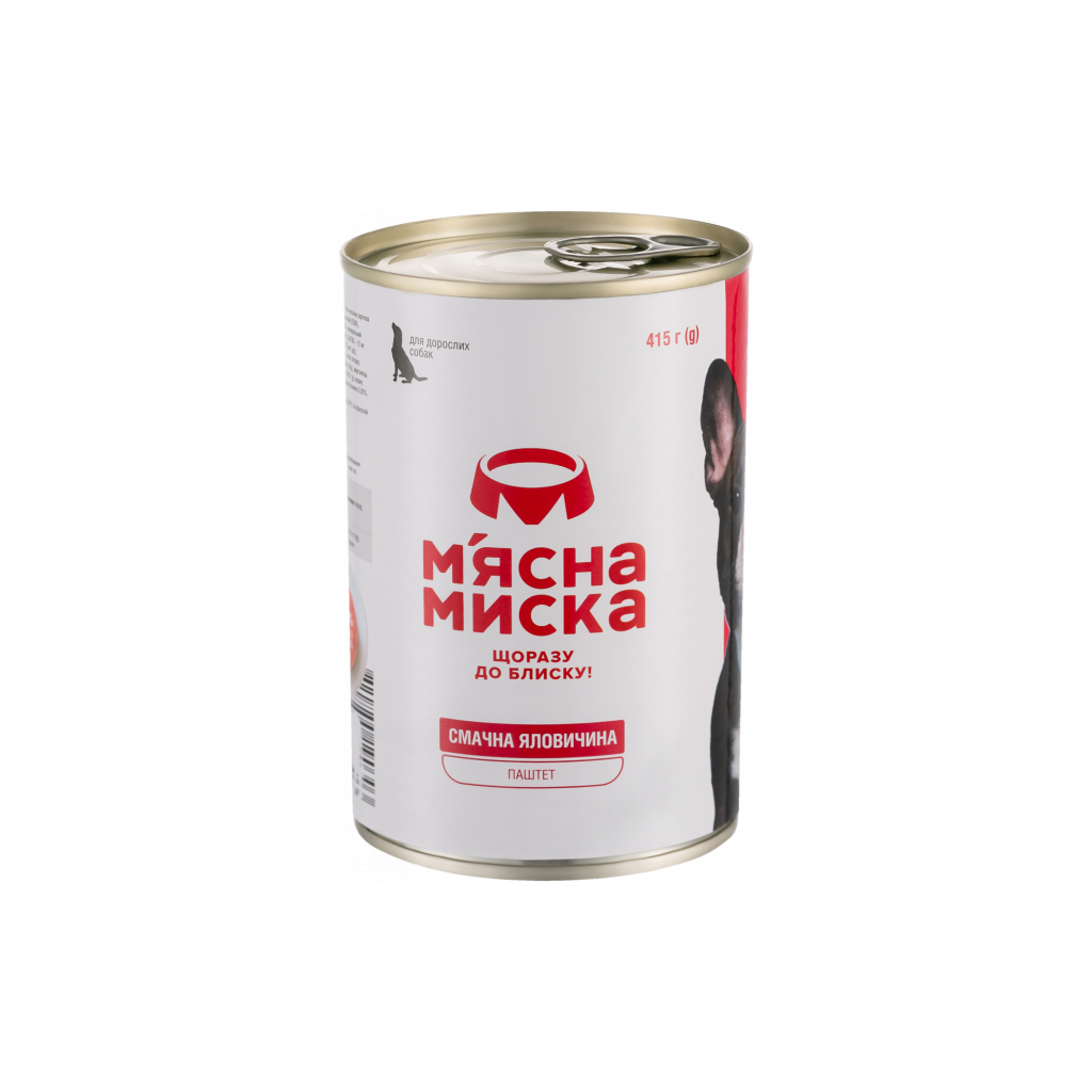 Консерви для собак М'ясна Миска паштет з яловичиною 415 г (4820255190303) - зображення 1