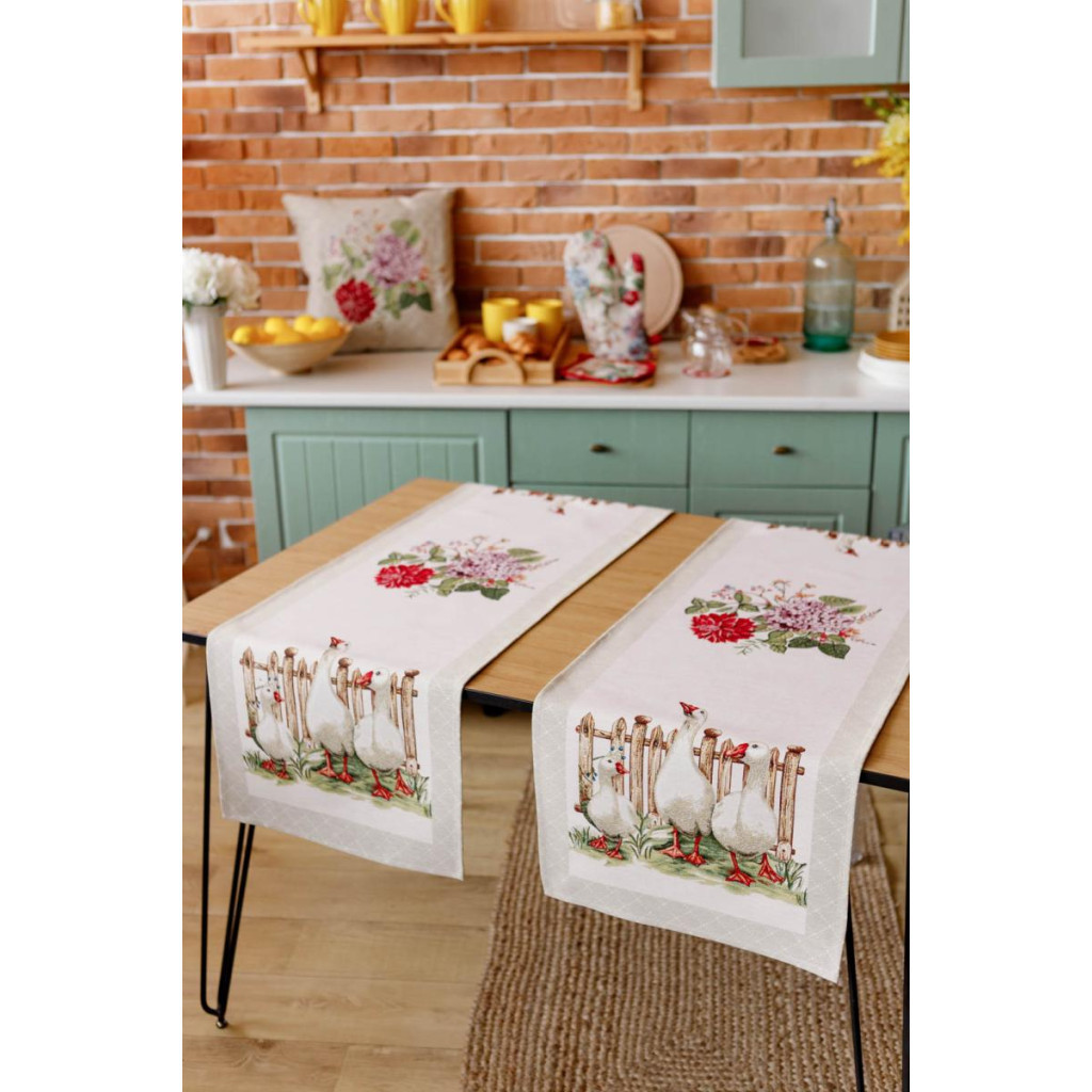 Доріжка на стіл Прованс гобеленова Велекодня Гуси 40х140 см (034163) - зображення 7