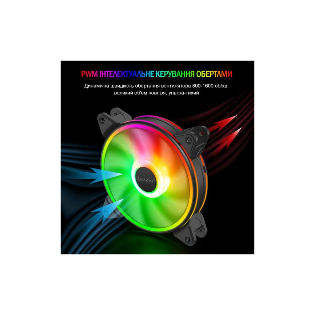Кулер до корпусу Zezzio ZF-140 ARGB - зображення 4