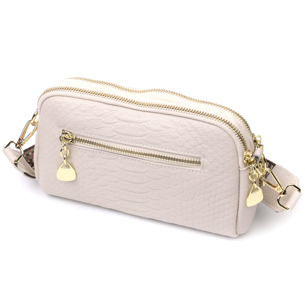 Сумка Vintage На два відділення з натуральної шкіри Біла (22357) - зображення 2