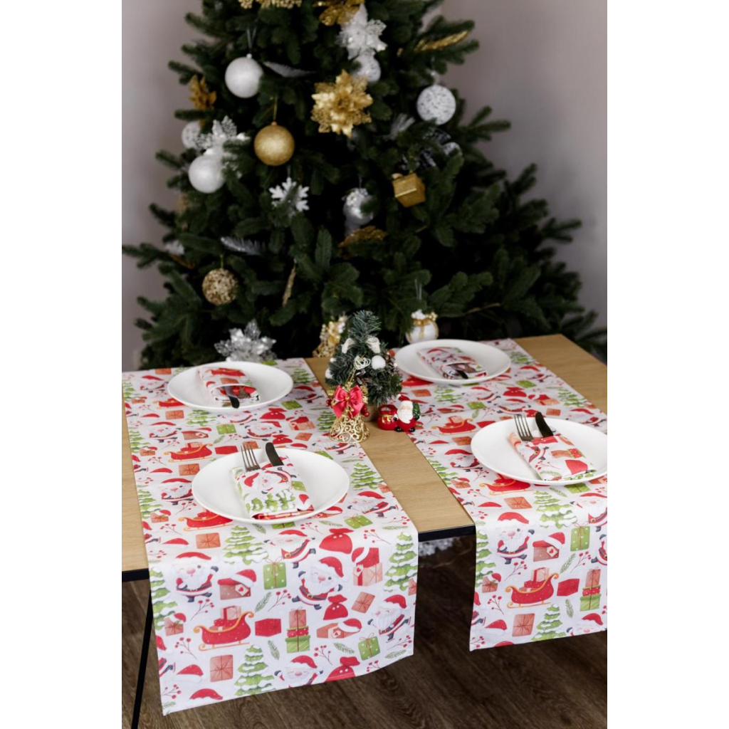 Доріжка на стіл Прованс Санта на білому 40х140 см (035777) - зображення 3
