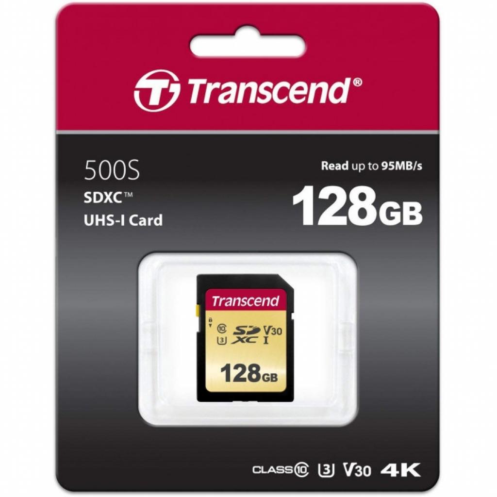 Карта пам'яті Transcend 128GB SDXC class 10 UHS-I (TS128GSDC500S) - зображення 3