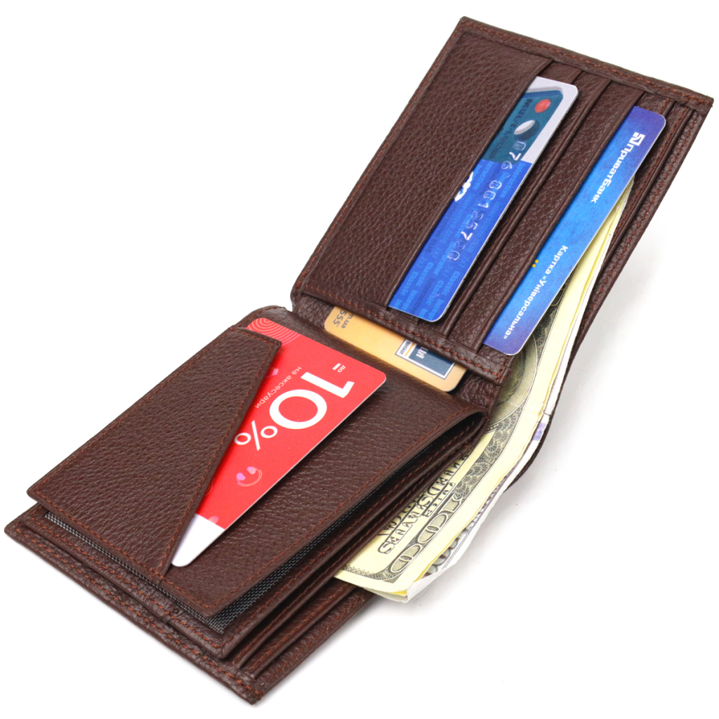 Гаманець Canpellini З натуральної шкіри Флотар Коричневий (21586) - зображення 5