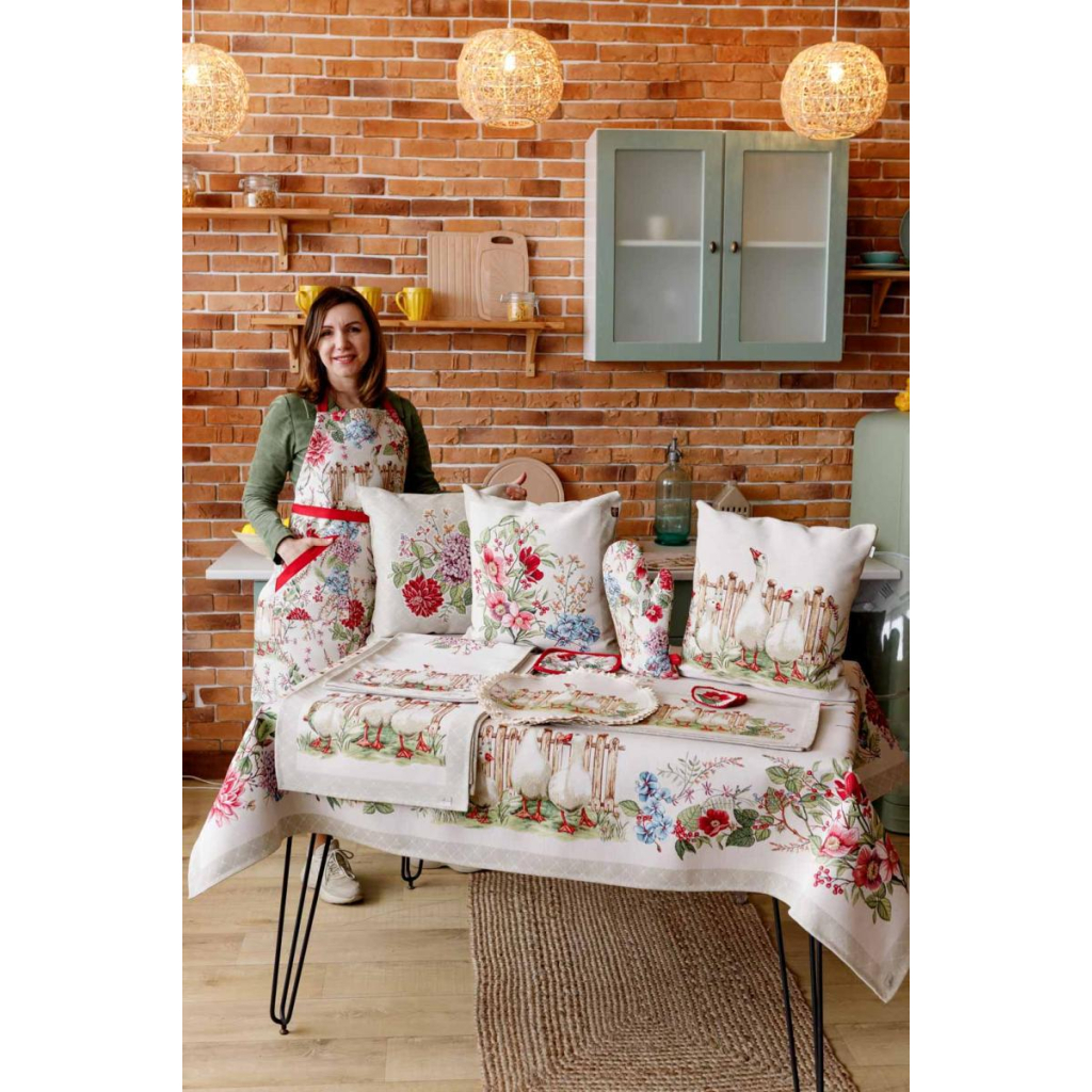 Подушка Прованс гобеленова декоративна Троє гусей 45х45 см (034201) - зображення 6