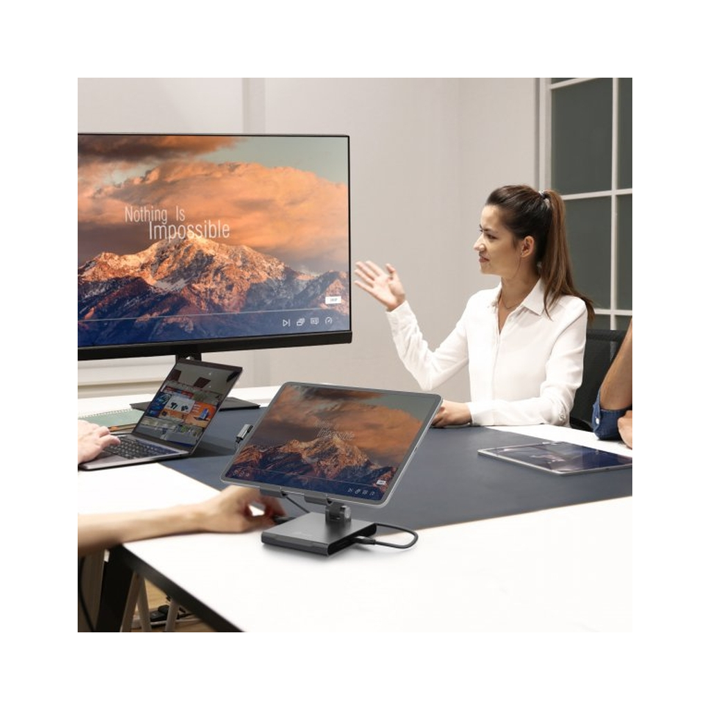 Порт-реплікатор J5create Dock-Station Ipad USB-C 8-in-1 (HDMI/PD/картридер/USB-A/USB-C/Audio) (JTS224-N) - зображення 12