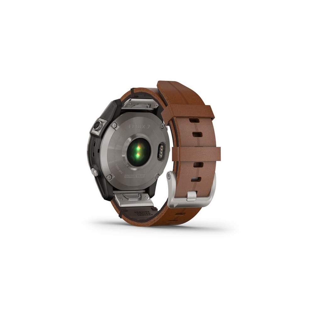 Смарт-годинник Garmin fenix 7 Sapph Solar Titanium w/ Chestnut Leather Band, GPS (010-02540-31) - зображення 9