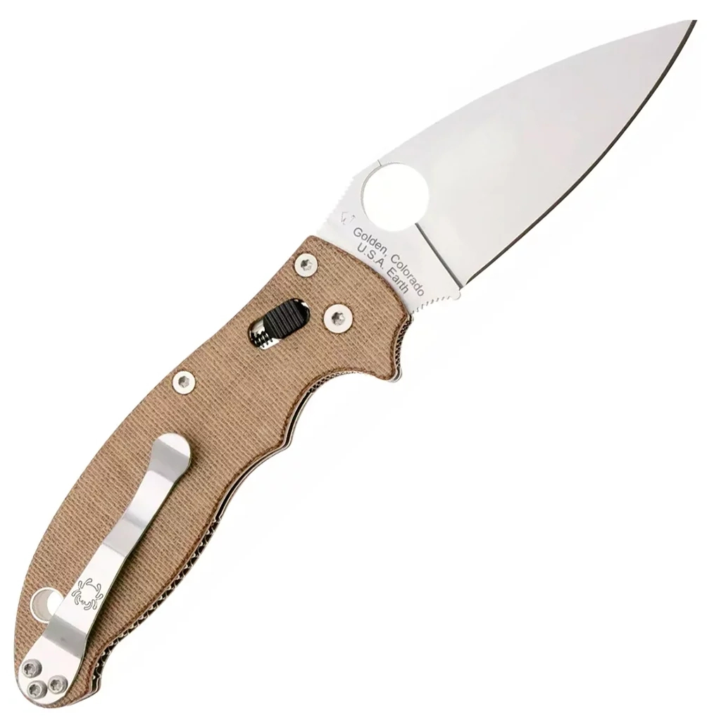 Ніж Spyderco Manix 2 CPM Cru-Wear Micarta Brown (C101MPCW2) - зображення 4