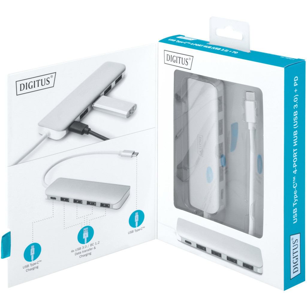 Концентратор Digitus USB Type-C, 4xUSB 3.0 (DA-70242-1) - изображение 6