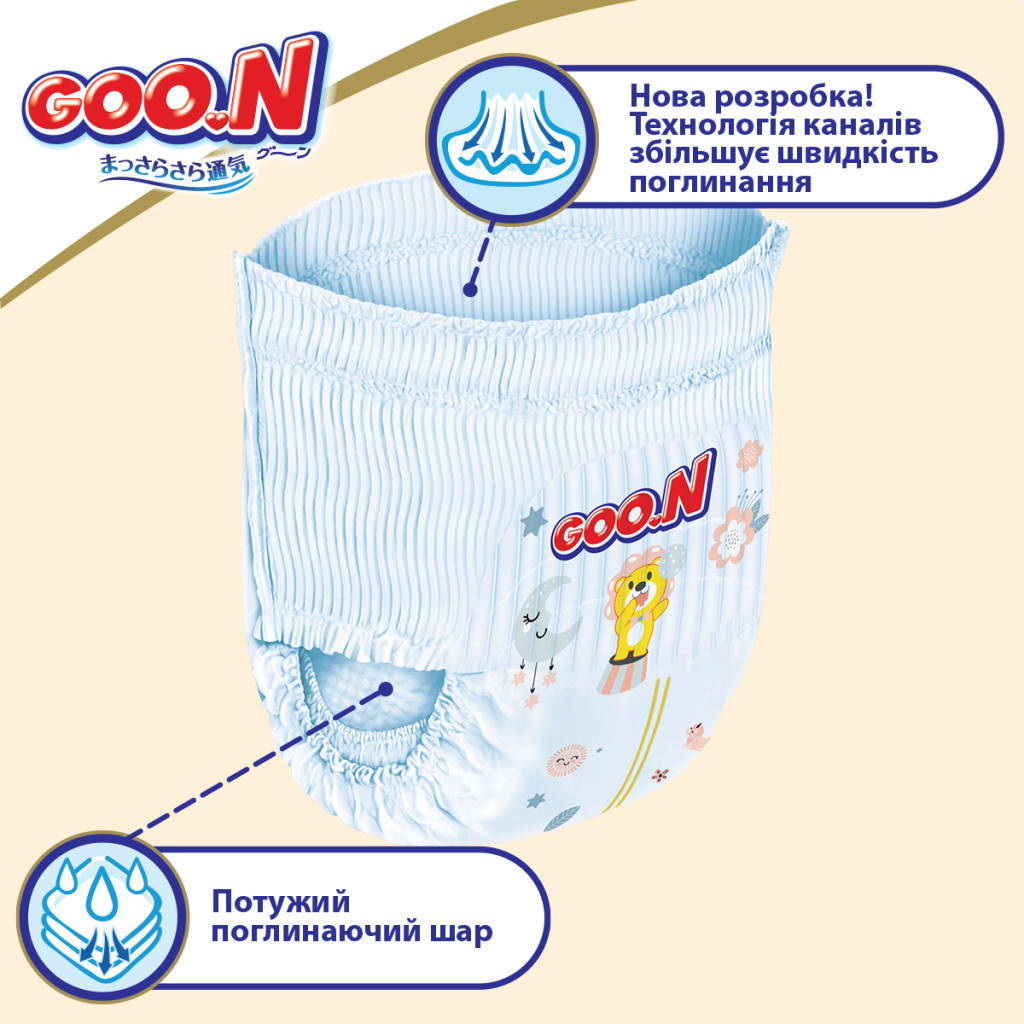 Підгузки GOO.N Premium Soft 18-30 кг розмір 7 3XL унісекс 22 шт (863231) - зображення 4