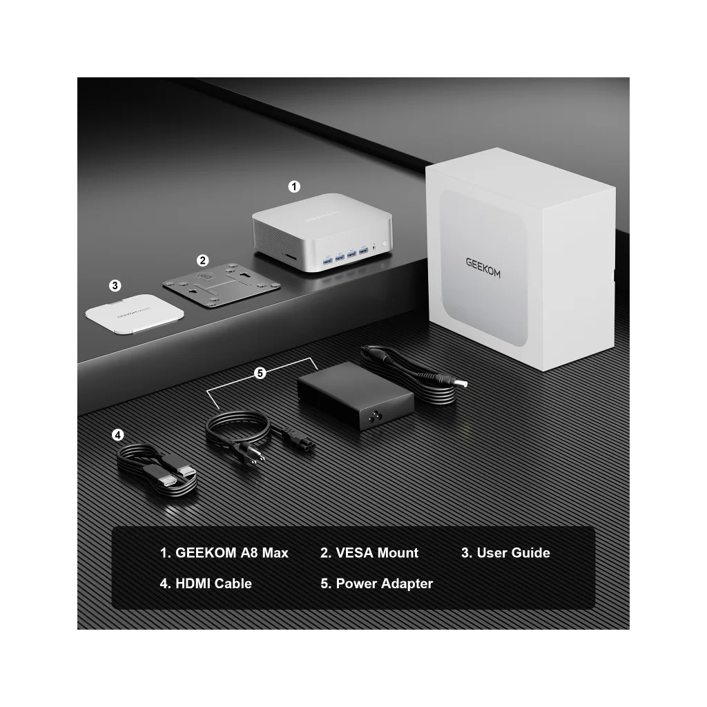 Комп'ютер GEEKOM Mini PC A8 / Ryzen7 8745HS, 32, 1TB, Radeon 780M, W11Pro (GMA8R78745HS-321T-EU) - зображення 10