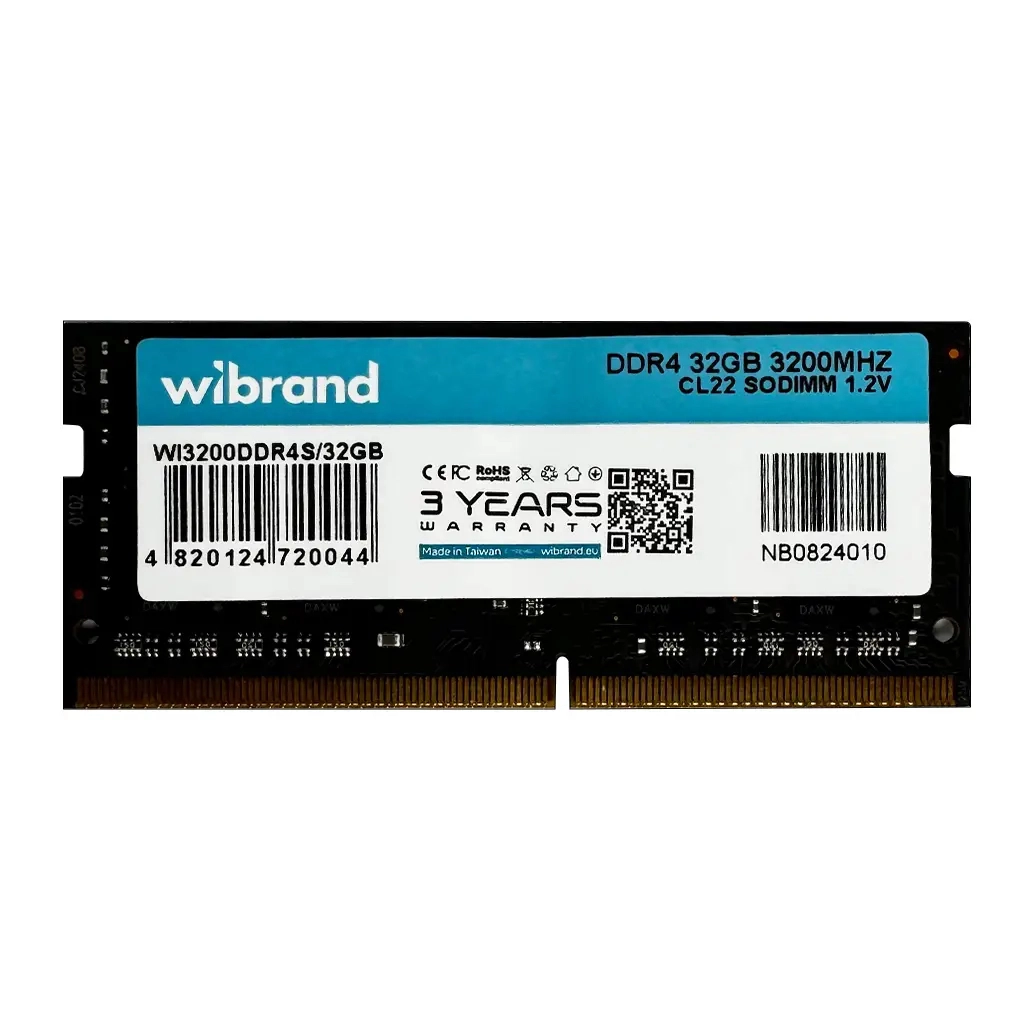 Модуль пам'яті для ноутбука SoDIMM DDR4 32GB 3200 MHz Wibrand (WI3200DDR4S/32GB) - зображення 1