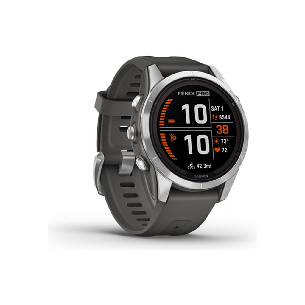 Смарт-годинник Garmin fenix 7S Pro Solar, Glass, SS w/Graphite band, GPS (010-02776-01) - зображення 1