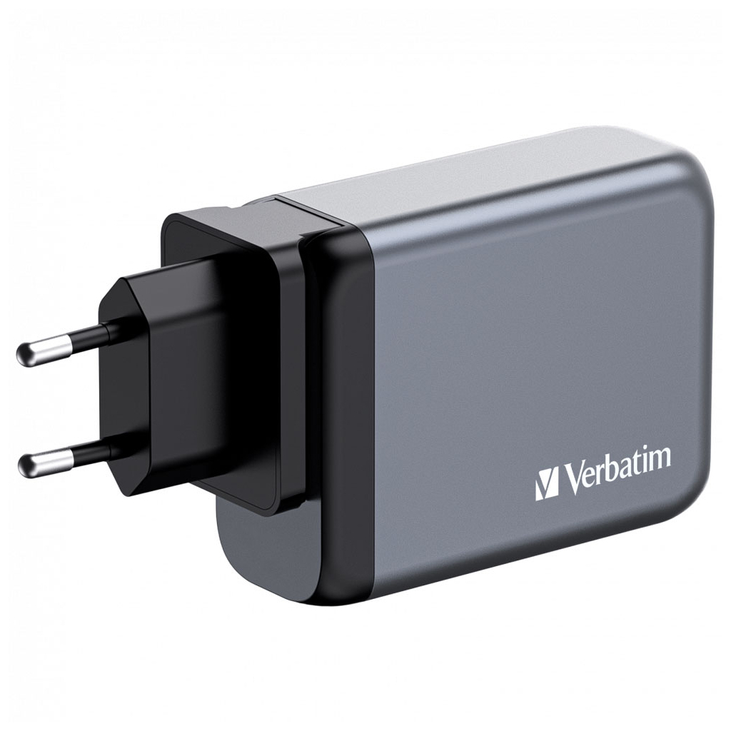 Зарядний пристрій Verbatim GaN 100 W 4 ports (2xUSB-C-100 W,USB-C 65 W /USB-A -3.0) (32202) - зображення 2