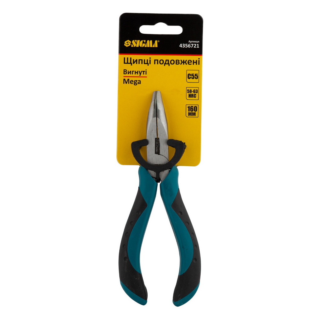 Плоскогубці Sigma довгогубці вигнуті 160мм Mega (4356721) - зображення 3