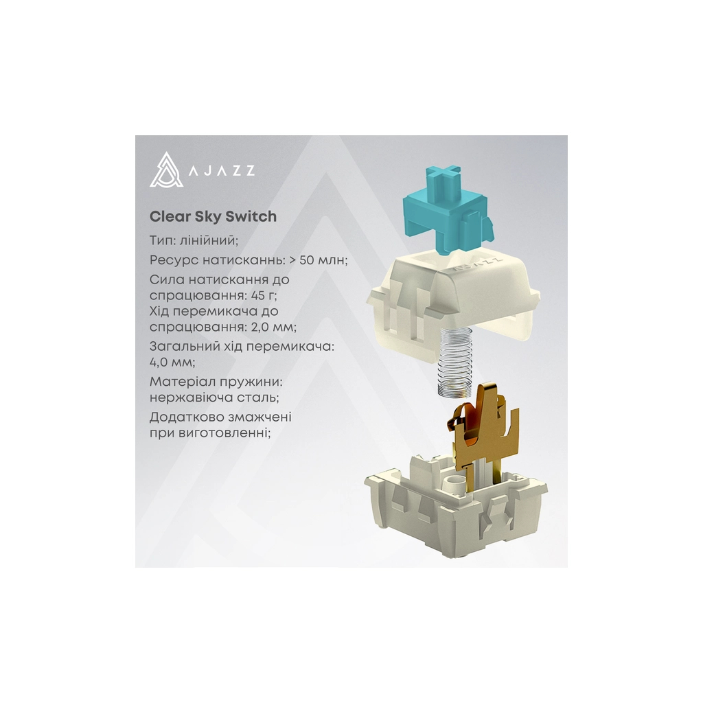 Клавіатура Ajazz AK980 Clear Sky Switch RGB Wireless/Bluetooth/USB Black (AK980-CS-BGY) - зображення 8