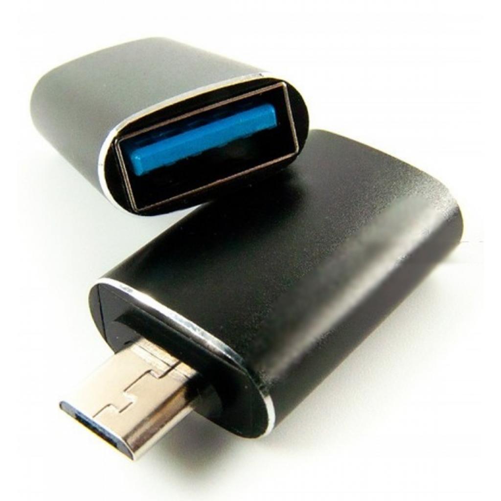 Перехідник OTG USB 2.0 AF to Micro 5P black Dengos (ADP-017) - зображення 2