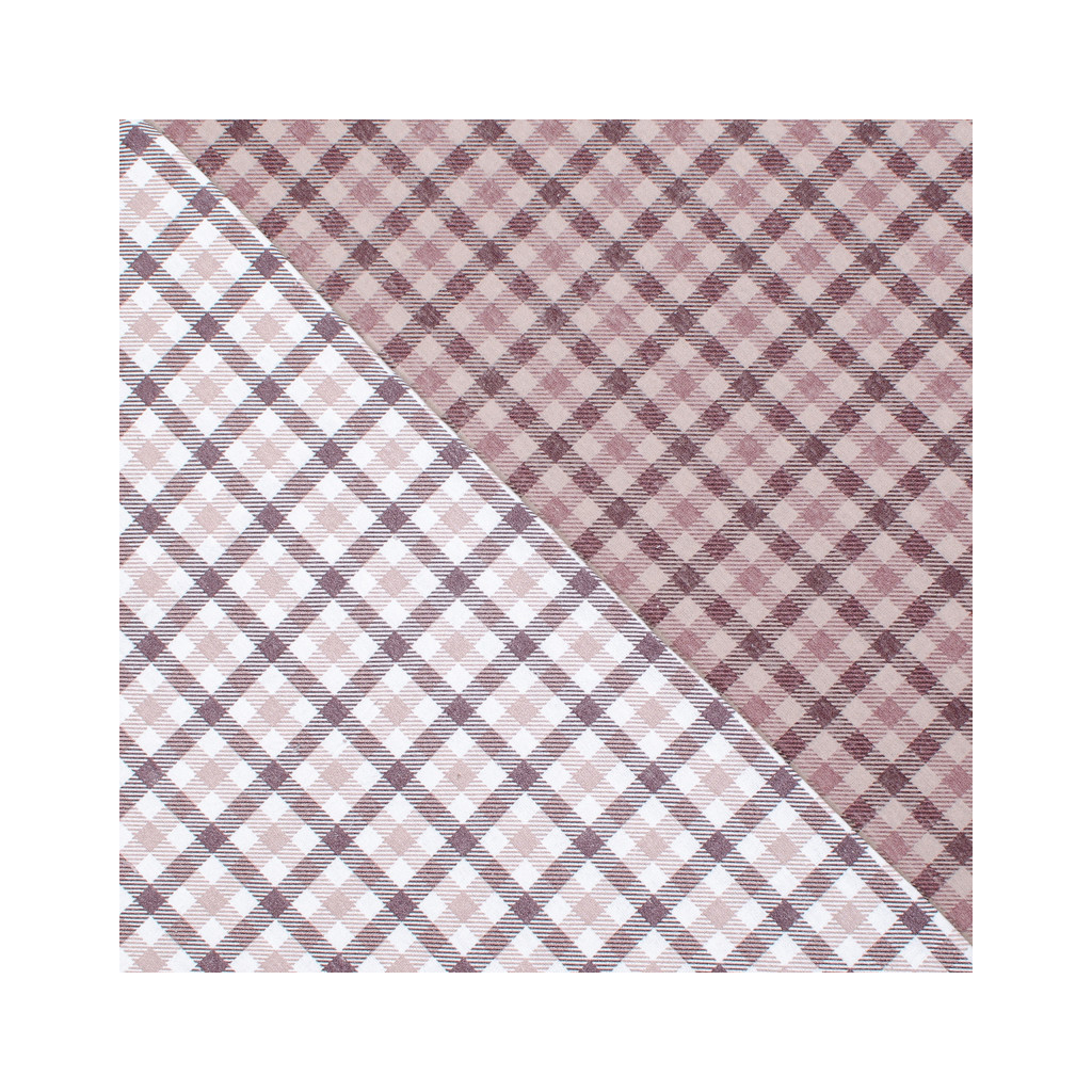 Постільна білизна Home Line Фланель Клітинка сіро-рожевий/фрезовий полуторний (179192) - зображення 3