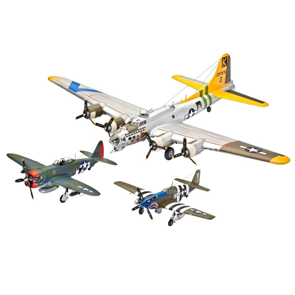 Збірна модель Revell Літаки Flying Legends 8th USAAF (B-17G P-47D P-51B) 1:72 (5794) - зображення 2