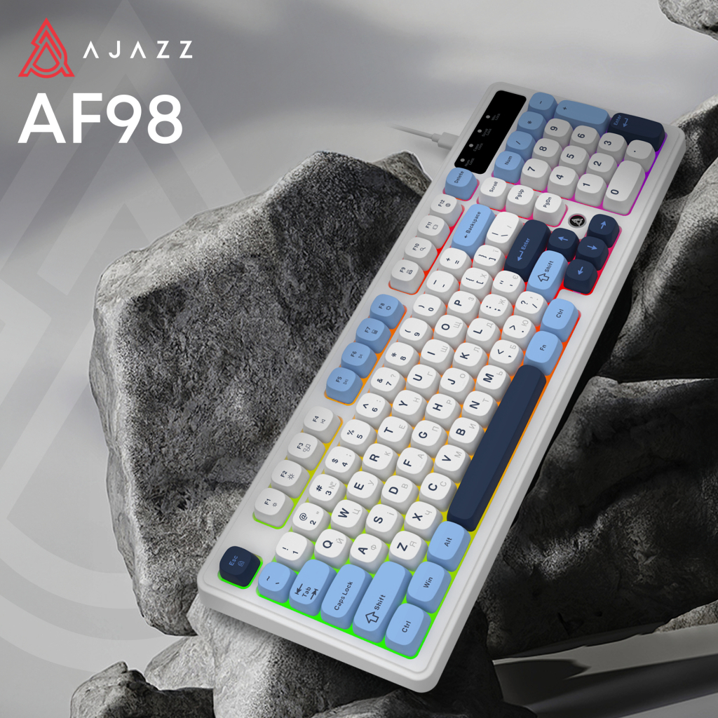 Клавіатура Ajazz AF98 USB UA White/Blue (AF98-GB) - зображення 6