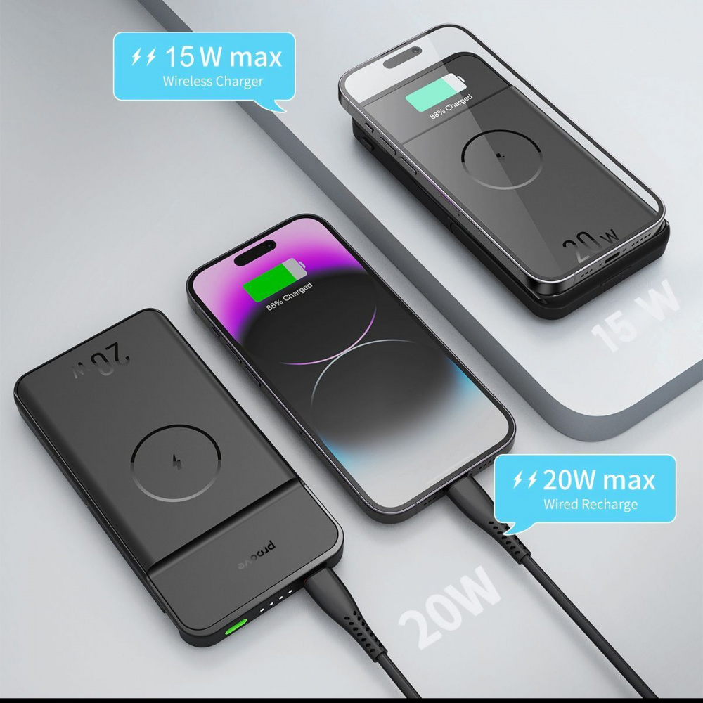 Універсальна мобільна батарея Proove Power Stand 2 in 1 20W 10000mAh Black (PBPS20030001) - зображення 6