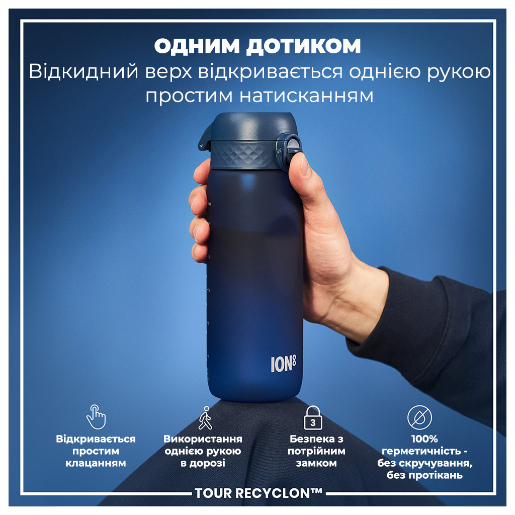Пляшка для води ION8 OneTouch 750 мл BPA Free, Navy (I8RF750NAV) - зображення 2