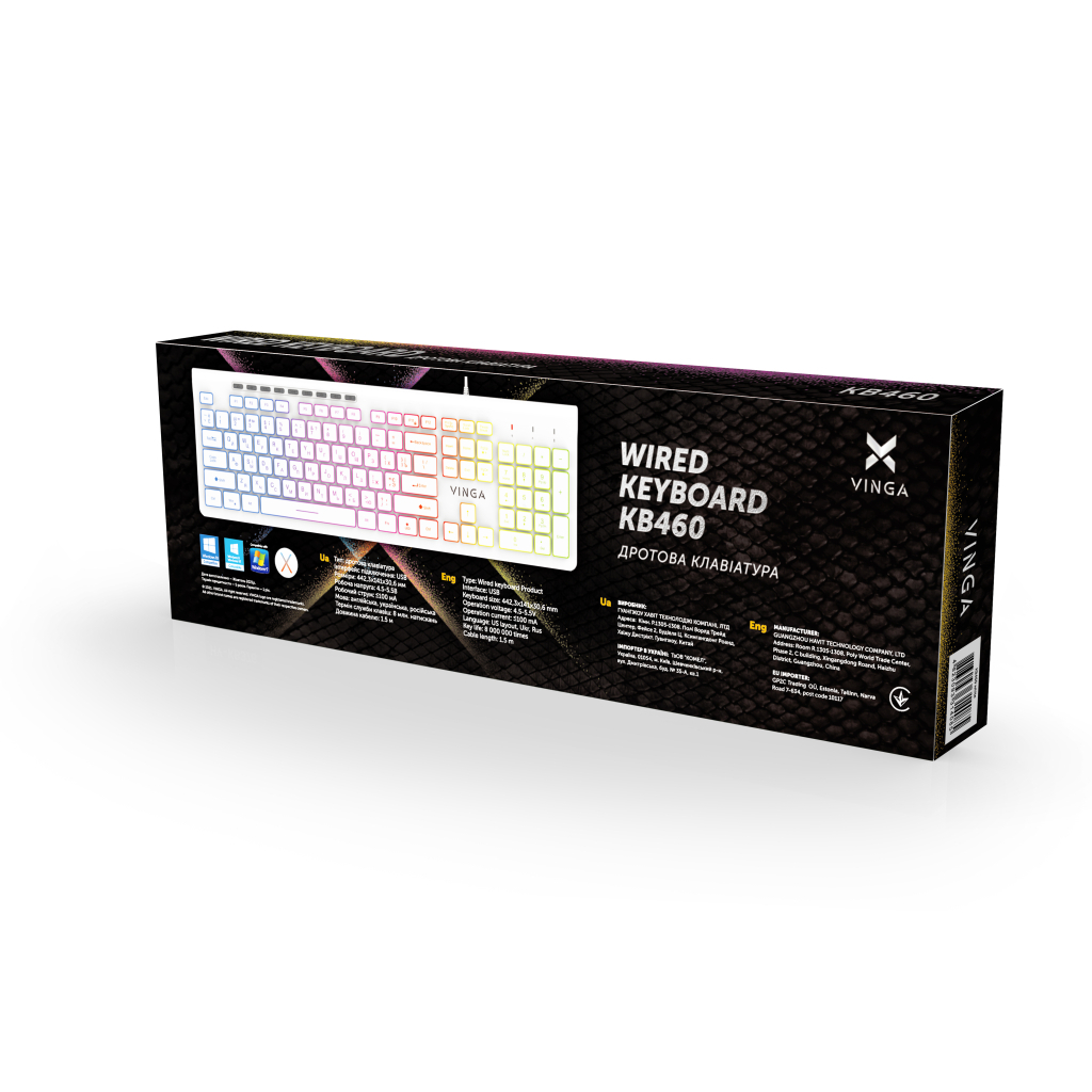 Клавіатура Vinga KB-460 White - зображення 5