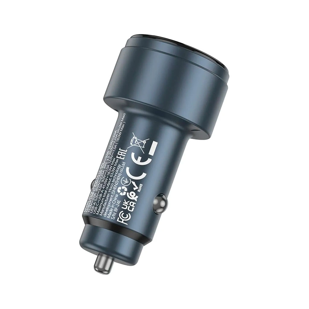 Зарядний пристрій HOCO HOCO Z57B Glorious 63W dual-port display USB-C PD45W + USB QC3.0 Metal Gray (6942007633161) - зображення 4