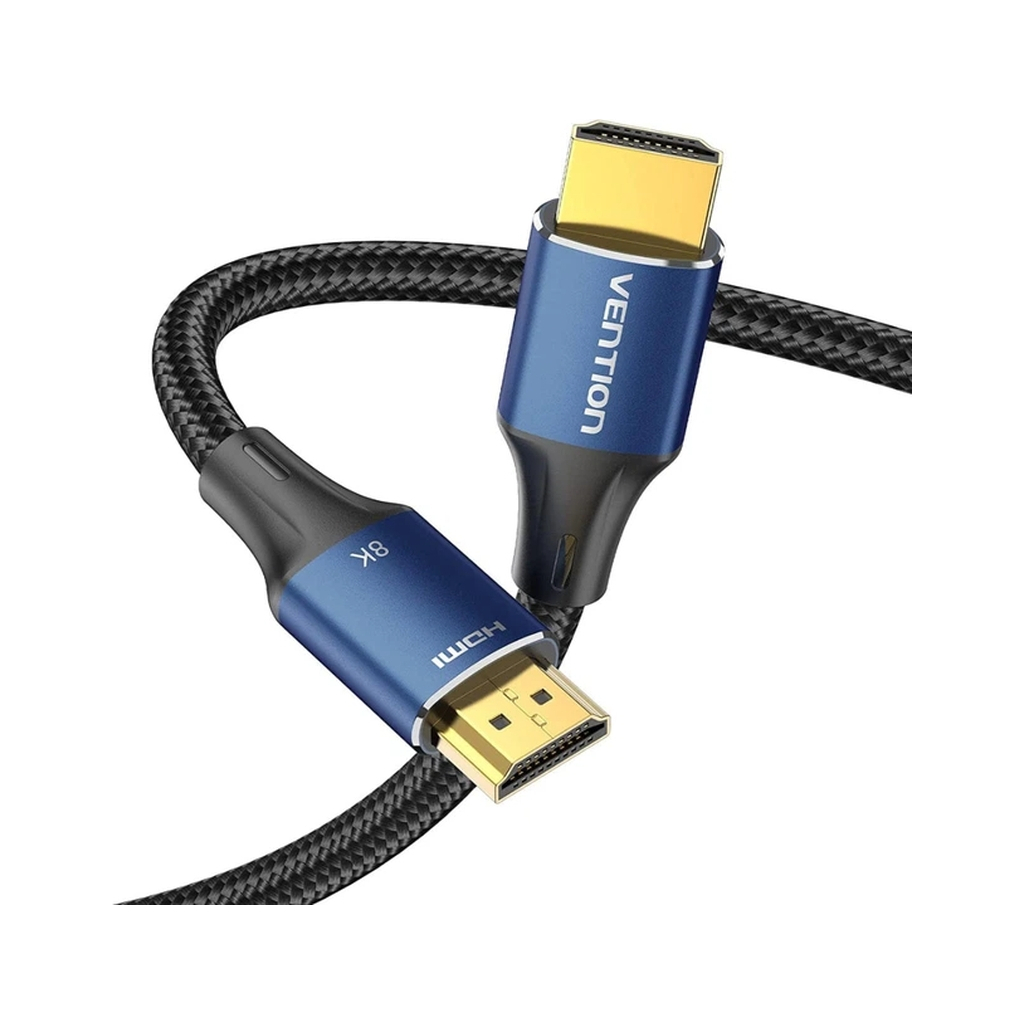 Кабель мультимедійний HDMI M to HDMI M 2.0m 8K cotton braided blue VENTION (ALGLH) - зображення 4