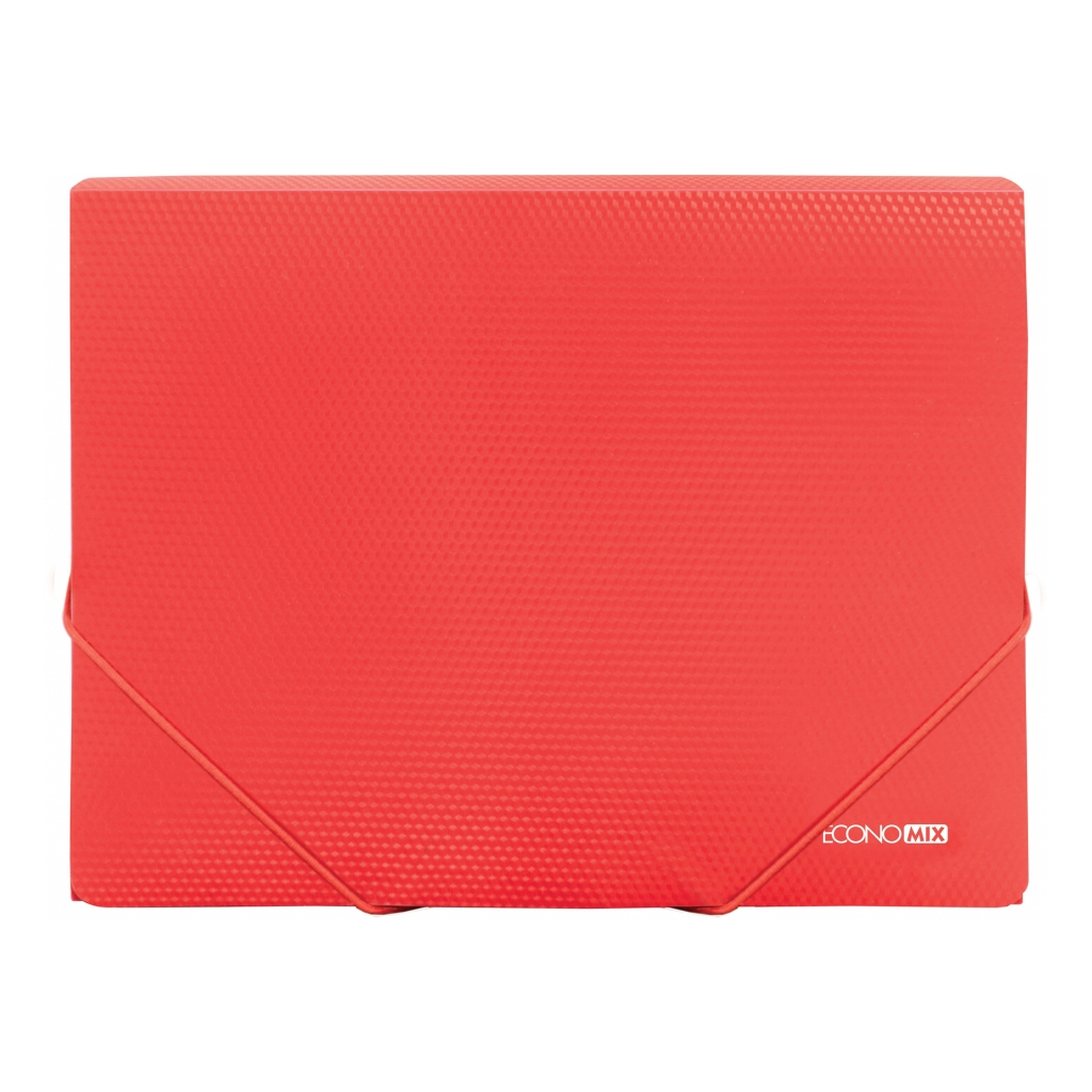 Папка на резинках Economix А4 фактура "діамант", червона (E31601-03) - изображение 1