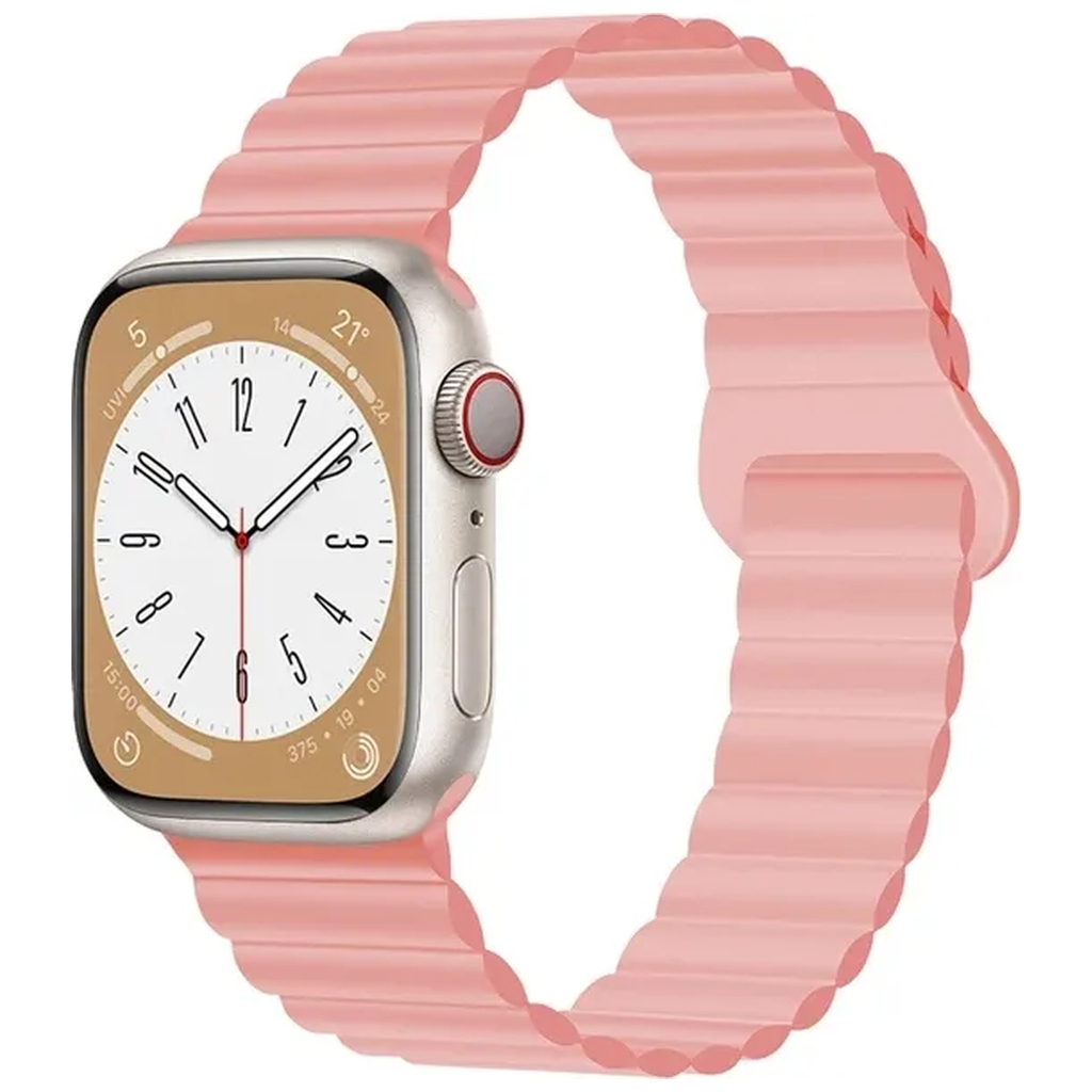Ремінець до смарт-годинника Drobak Silicone Magnetic Link для Apple Watch All Series Ultra 2 49/45/44/42mm Pink sand (898928) - зображення 1
