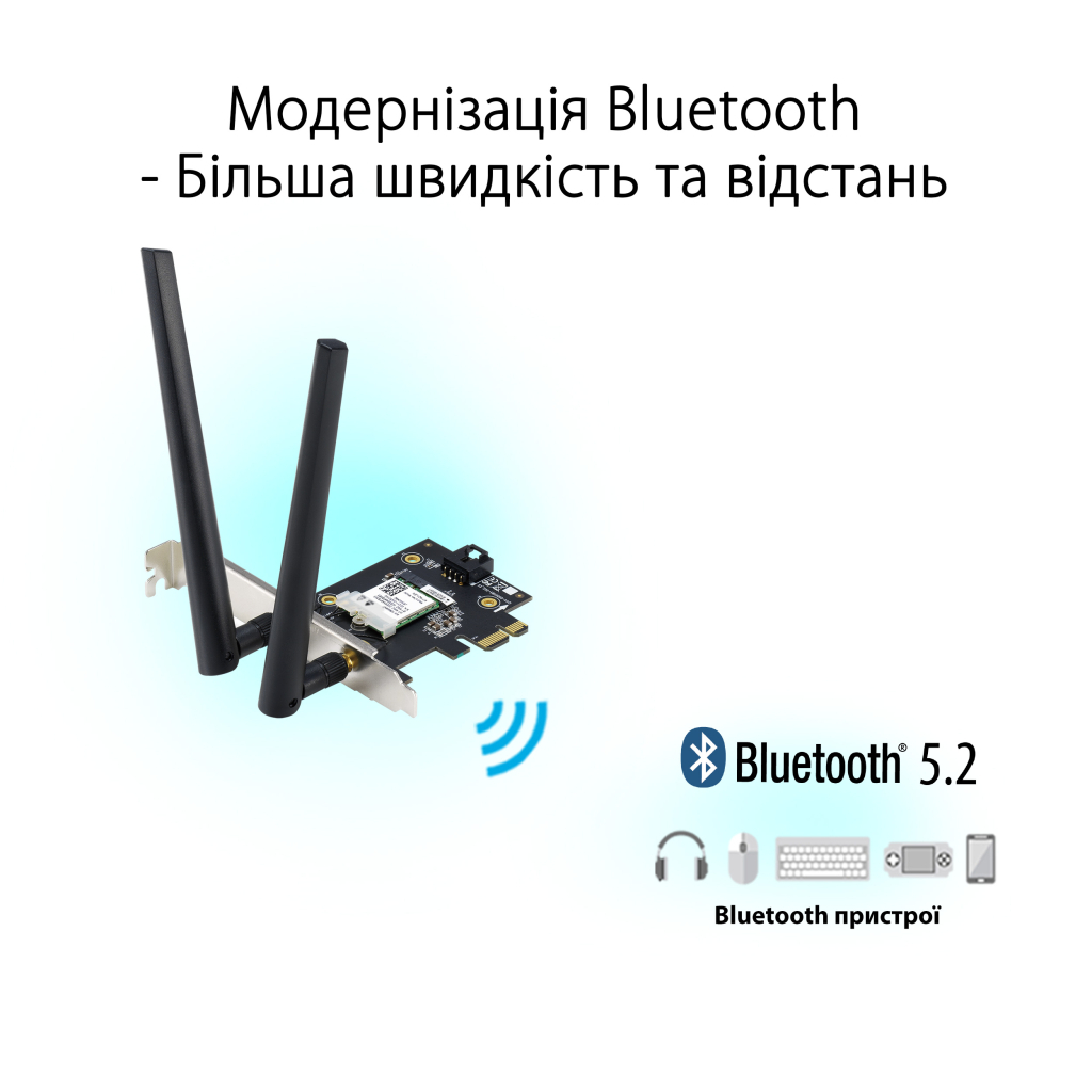 Мережева карта Wi-Fi ASUS PCE-AXE5400 (90IG07I0-ME0B10__) - изображение 3