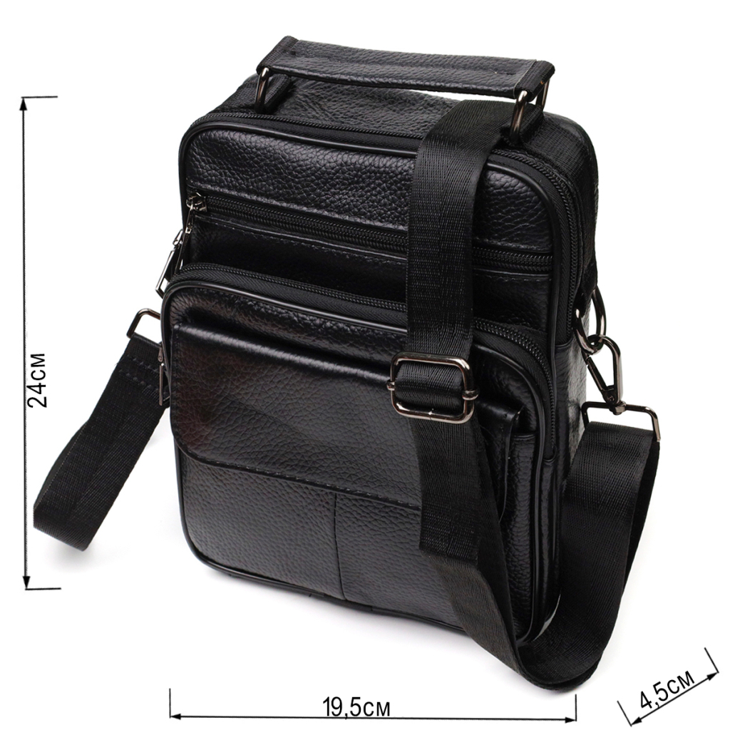 Сумка Vintage З натуральної шкіри Чорна (21953) - зображення 3