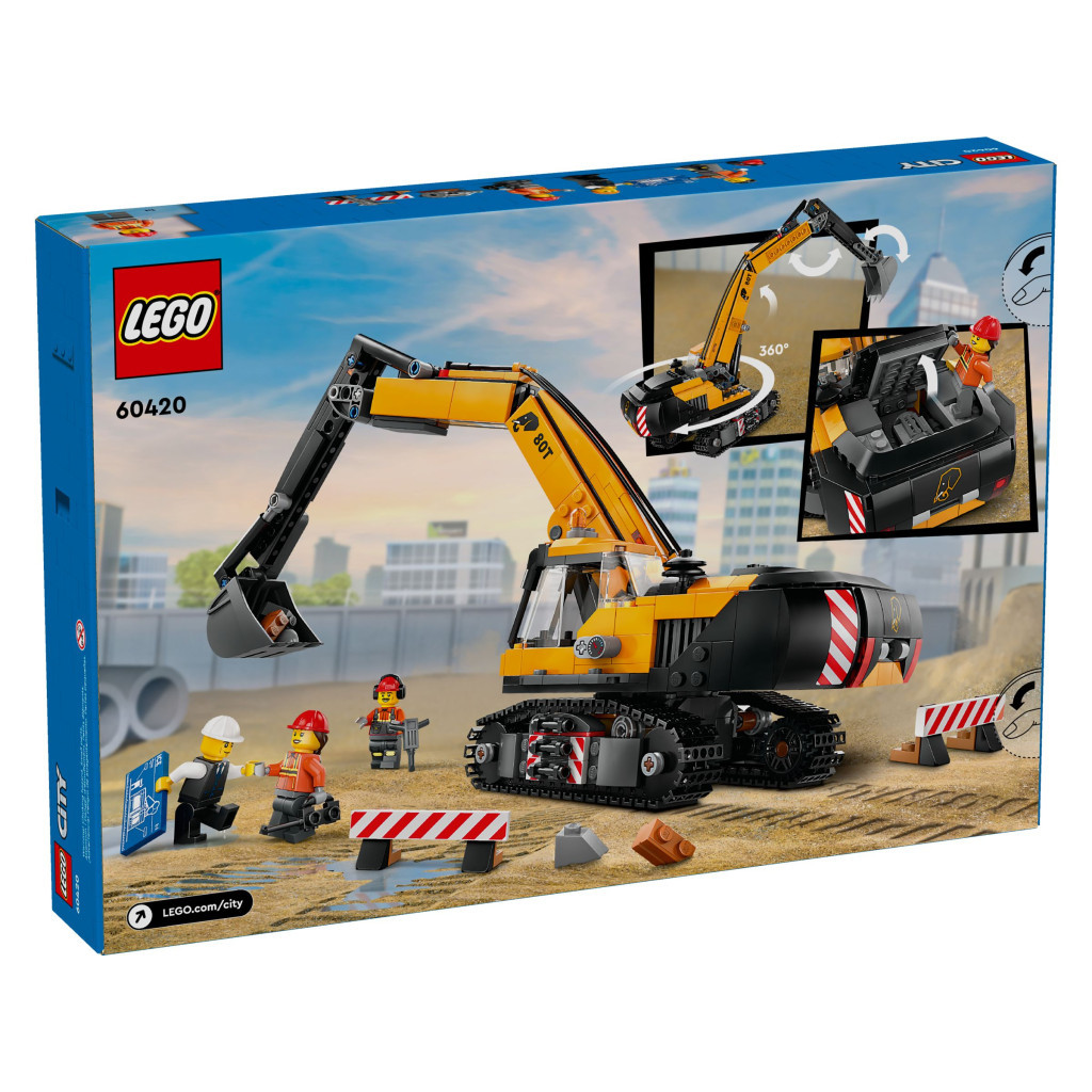 Конструктор LEGO City Жовтий будівельний екскаватор (60420) - зображення 7
